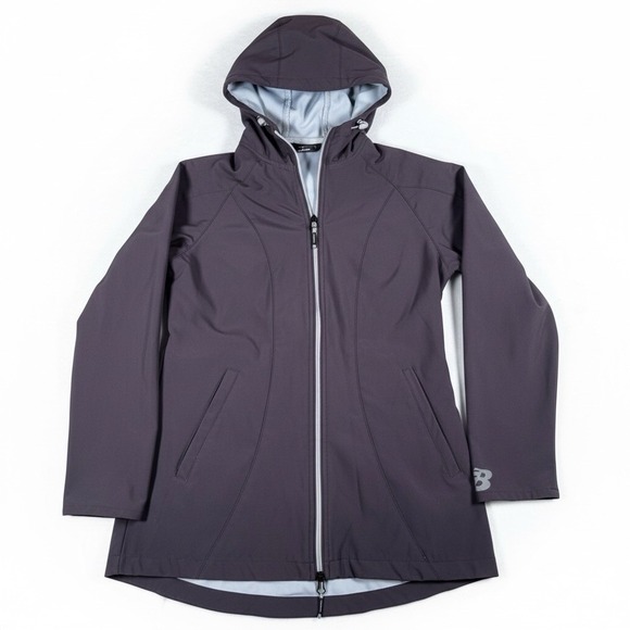New Balance Jackets & Blazers - New Balance Jacket Womens Small Brown Hooded Softshell Full Zip Running Athletic